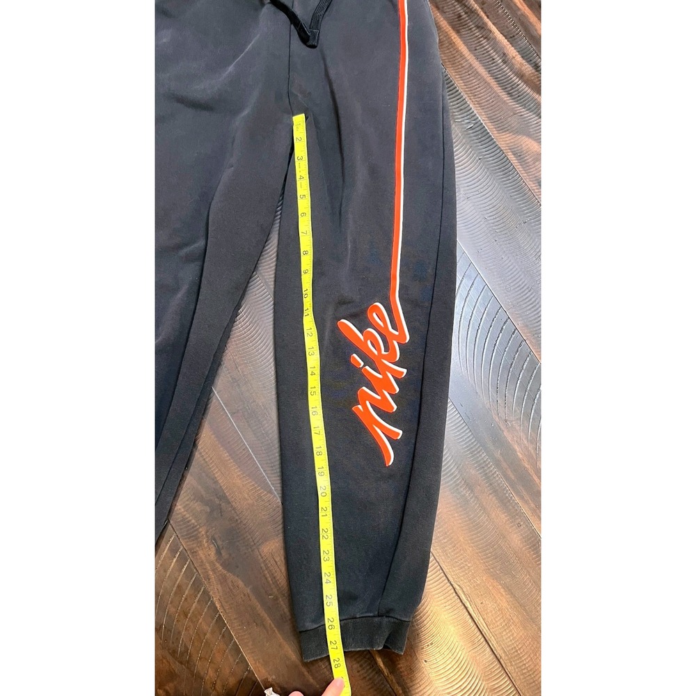 Nike Jogger Sweatpant Womens Medium Black- Pink Dri-FIT Good Script Logo Stripe - Picture 6 of 7